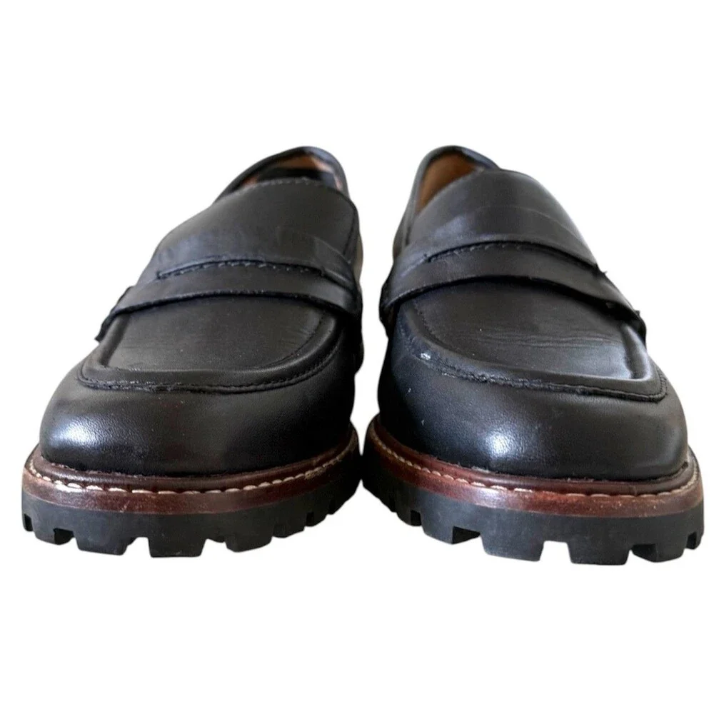 Madewell The Corinne Black Leather Lugsole Loafers Women’s Size 5.5